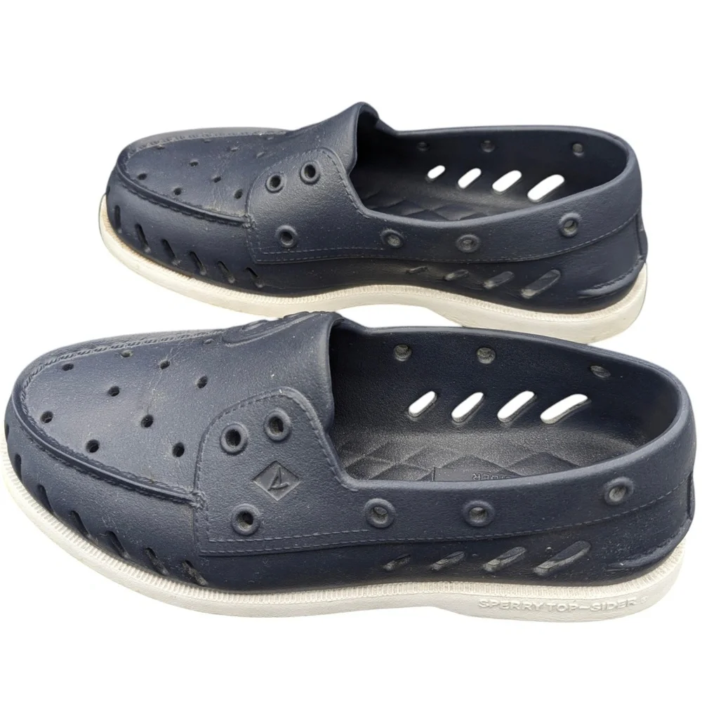 Sperry Top-Sider Boat Float‎ Non Marking Slip On Loafers Blue White  Shoes 6
